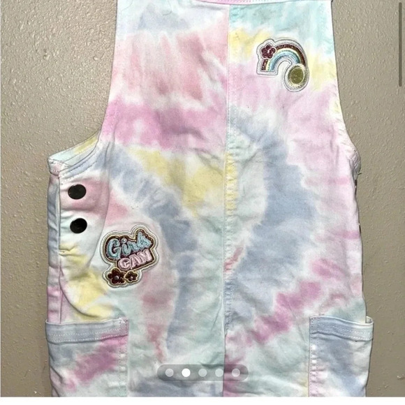 365 Kids Pastel Tie Dye Denim Shortalls size 6 Garanimals - Picture 2 of 13